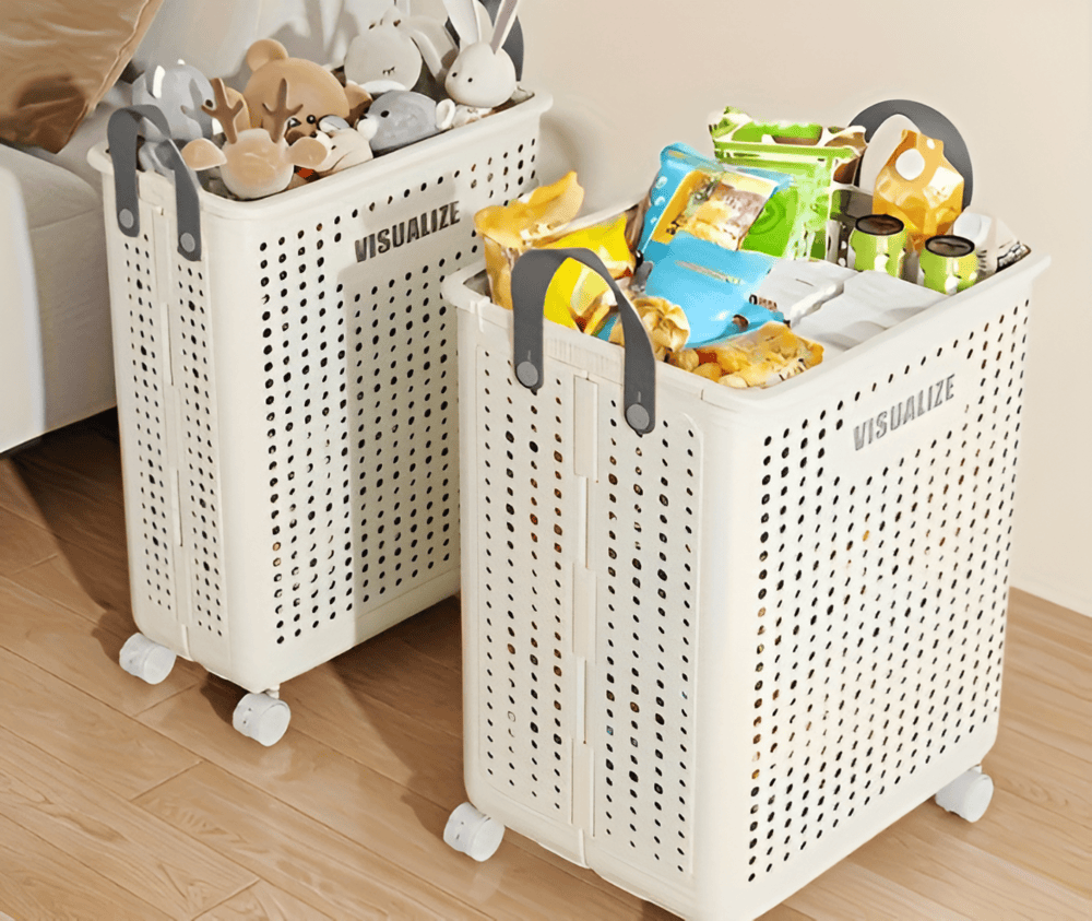 Kalsten | RollEase Foldable Laundry Basket – With Wheels, Compact & Durable for Easy Transport