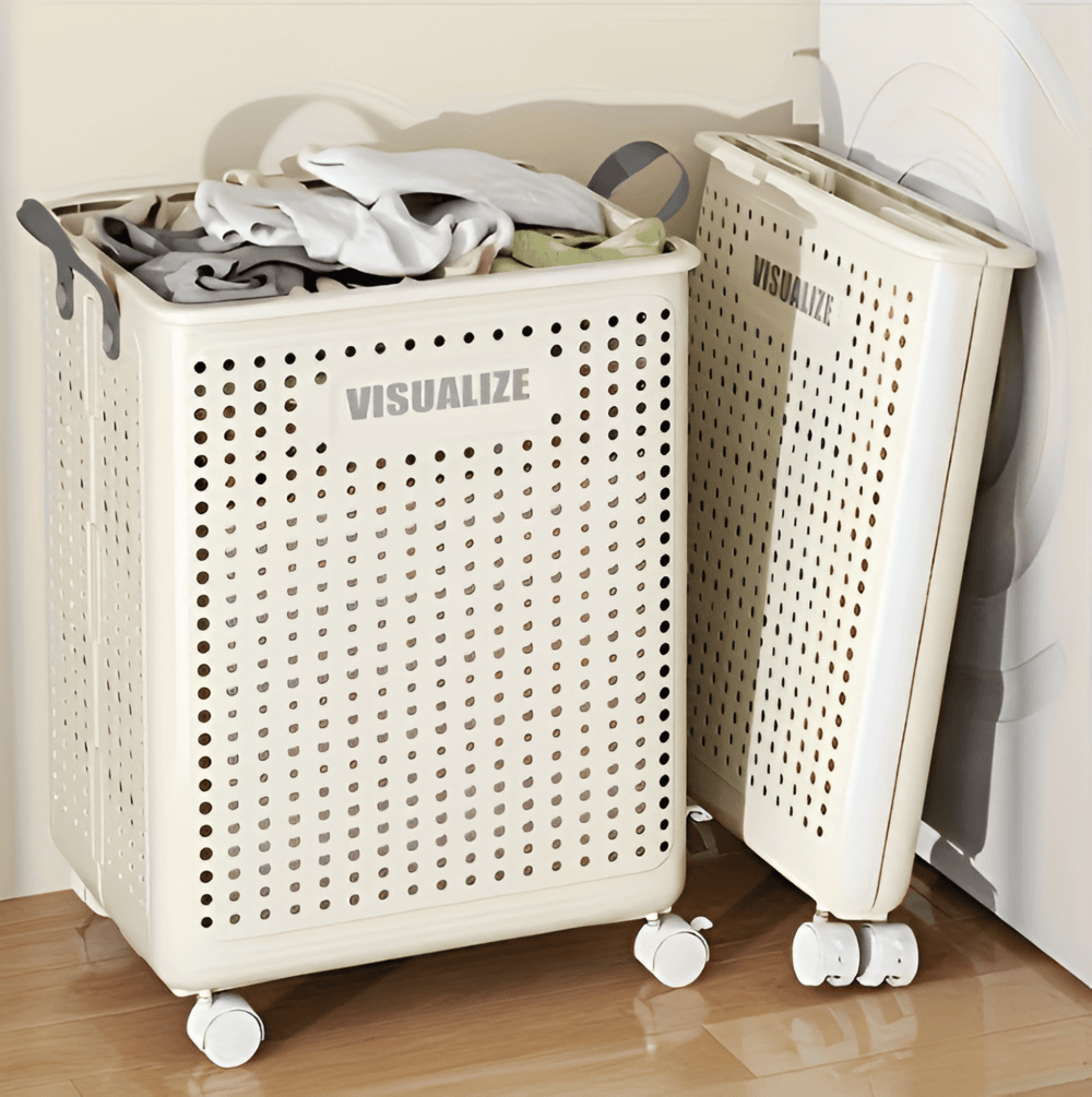 Kalsten | RollEase Foldable Laundry Basket – With Wheels, Compact & Durable for Easy Transport