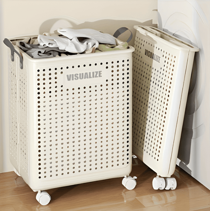 Kalsten | RollEase Foldable Laundry Basket – With Wheels, Compact & Durable for Easy Transport
