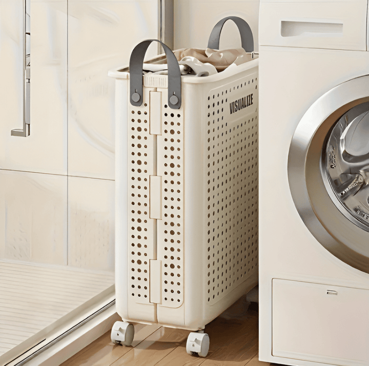 Kalsten | RollEase Foldable Laundry Basket – With Wheels, Compact & Durable for Easy Transport