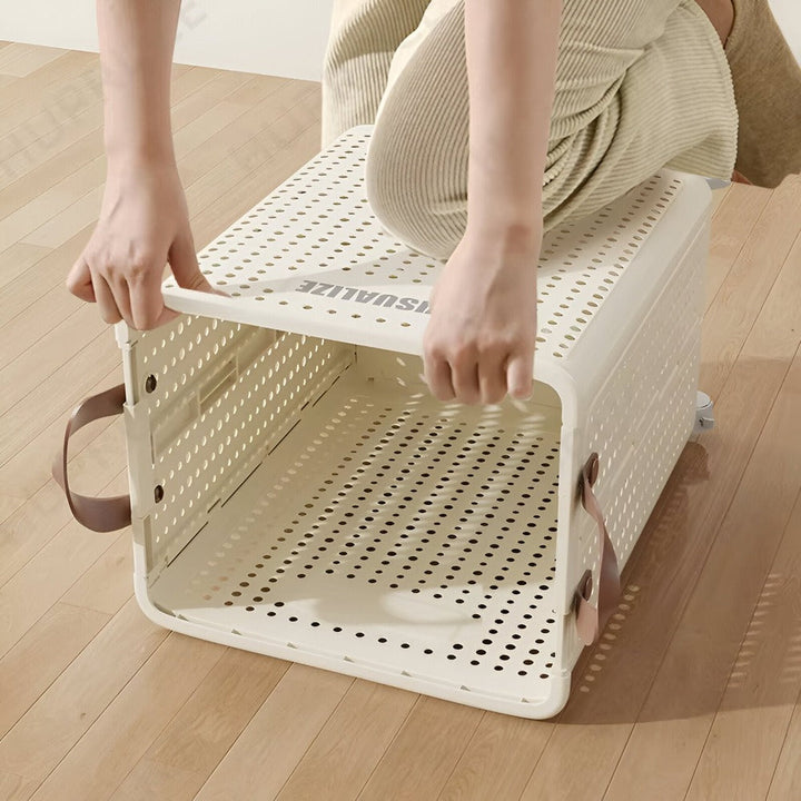 Kalsten | RollEase Foldable Laundry Basket – With Wheels, Compact & Durable for Easy Transport