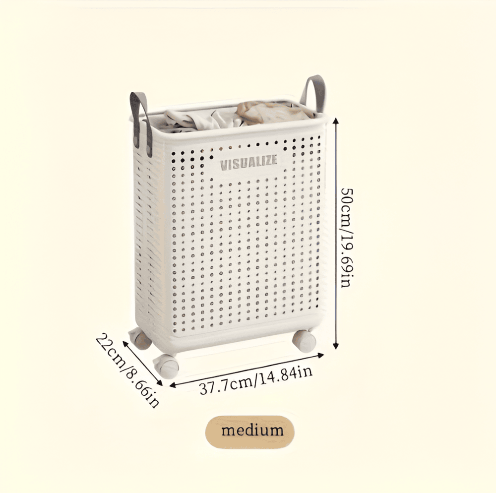Kalsten | RollEase Foldable Laundry Basket – With Wheels, Compact & Durable for Easy Transport