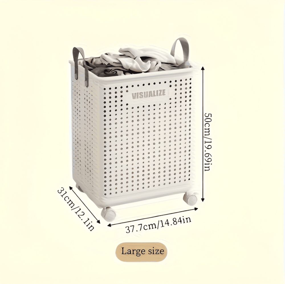 Kalsten | RollEase Foldable Laundry Basket – With Wheels, Compact & Durable for Easy Transport