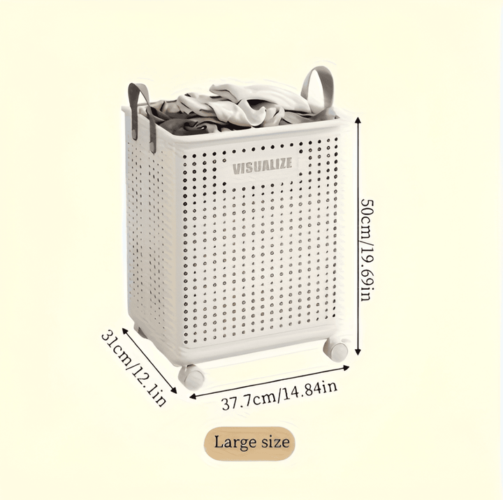 Kalsten | RollEase Foldable Laundry Basket – With Wheels, Compact & Durable for Easy Transport