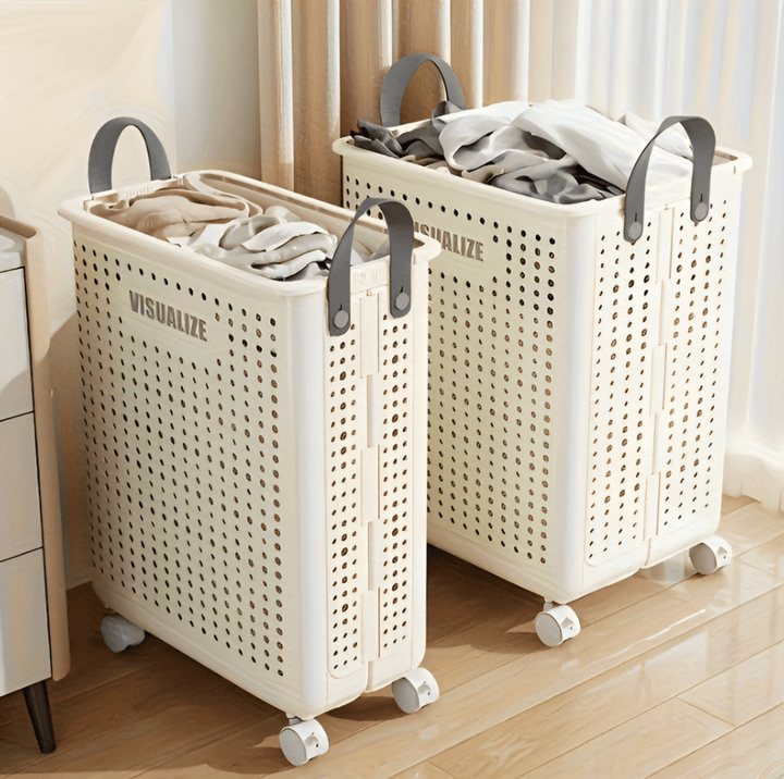 Kalsten | RollEase Foldable Laundry Basket – With Wheels, Compact & Durable for Easy Transport