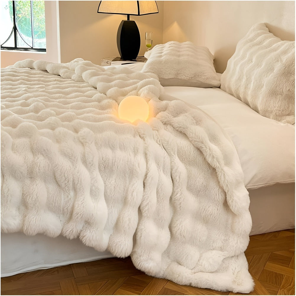 Fluffy Faux Fur Travel Blanket (Washable)