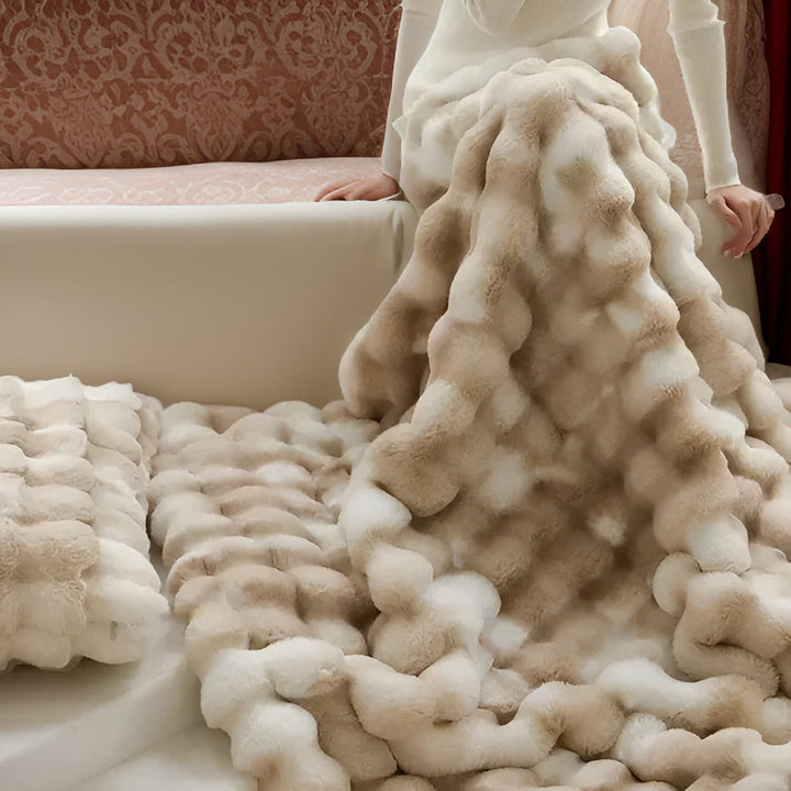 Fluffy Faux Fur Travel Blanket (Washable)