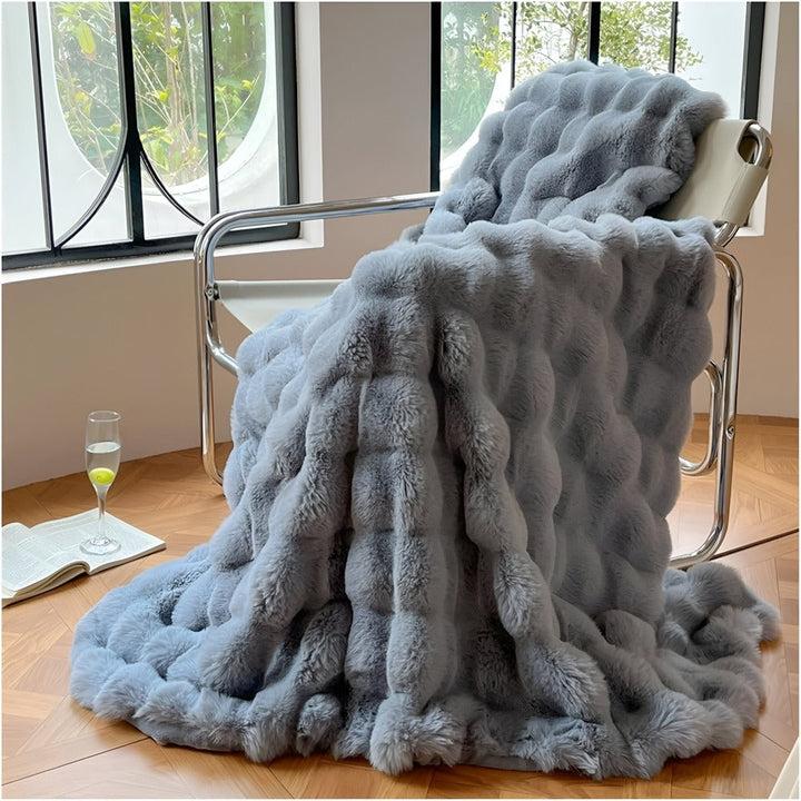 Fluffy Faux Fur Travel Blanket (Washable)