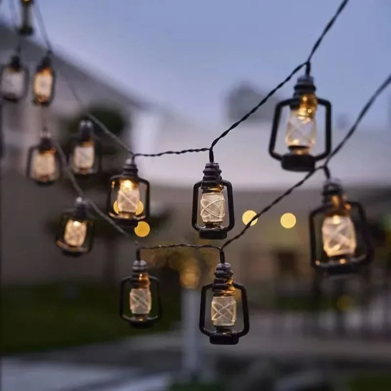 Solar-powered LED string lights with flame effect – Decorative outdoor lighting for garden and terrace | Kalsten