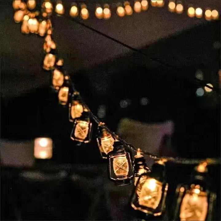 Solar-powered LED string lights with flame effect – Decorative outdoor lighting for garden and terrace | Kalsten