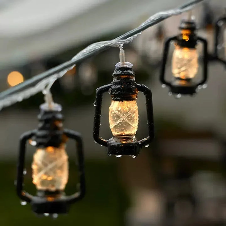 Solar-powered LED string lights with flame effect – Decorative outdoor lighting for garden and terrace | Kalsten