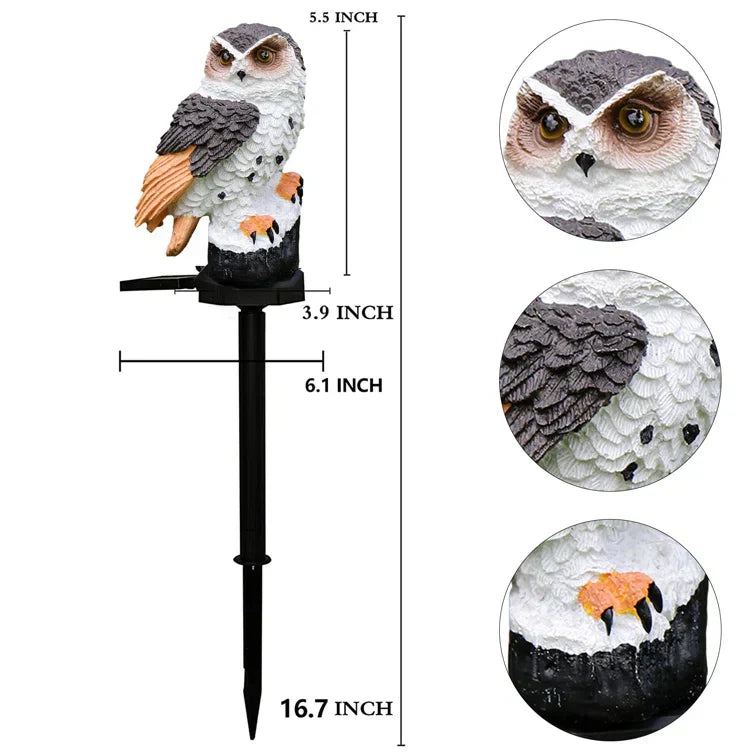 Solar-powered garden lamp with decorative owl design – LED outdoor light for the garden | Kalsten