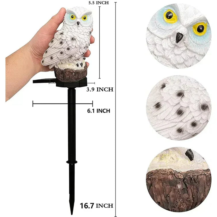 Solar-powered garden lamp with decorative owl design – LED outdoor light for the garden | Kalsten