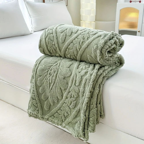 Paris Weave Jacquard Fleece Blanket – Soft Microfiber Throw for Cozy Layering and Elegant Home Decor