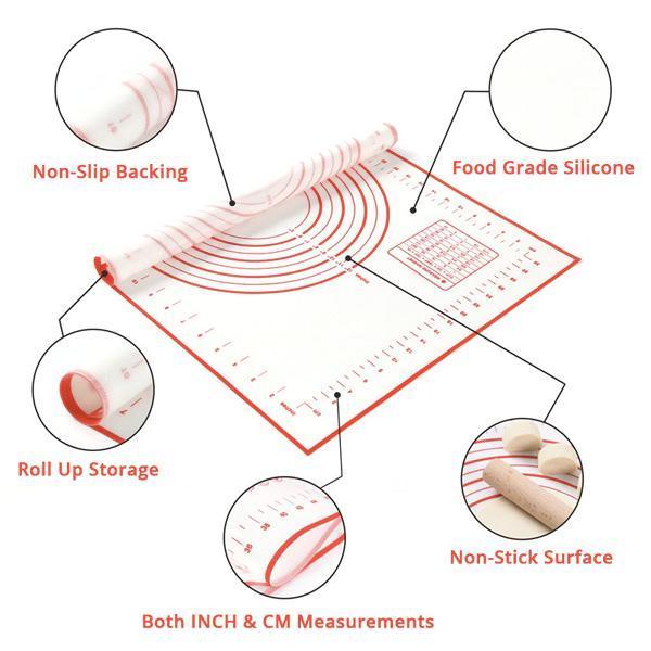 Pastry Measurements Silicone Non-Stick Baking Mat | Kalsten