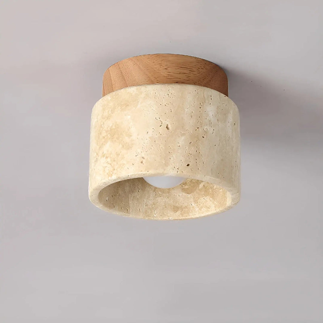 Rustic Travertine Ceiling Lamp - TravaGlow | Kalsten