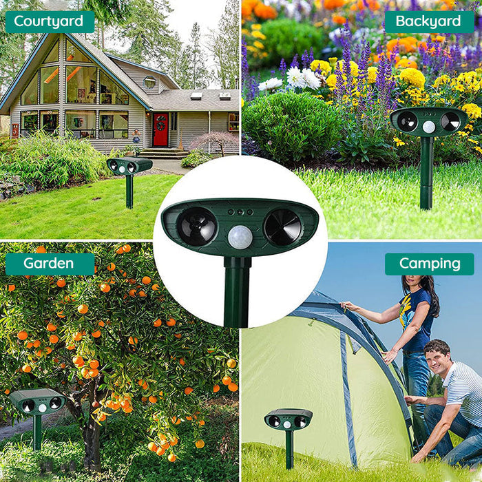 Noxord | Raccoon Outdoor Ultrasonic Repeller - Solar-powered Ultrasonic Animal and Pest Control - Get rid of raccoons within 48 hours