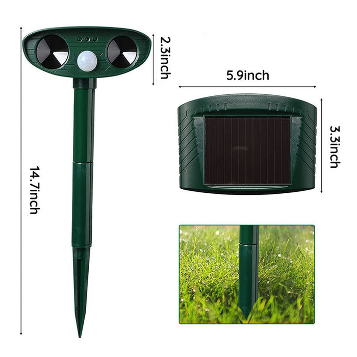 Noxord | Raccoon Outdoor Ultrasonic Repeller - Solar-powered Ultrasonic Animal and Pest Control - Get rid of raccoons within 48 hours