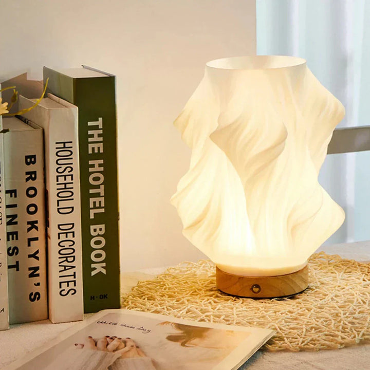 LunaSwirl | Luxury Modern Swirl LED Table Lamp – Elegant Ambient Lighting | Noxord