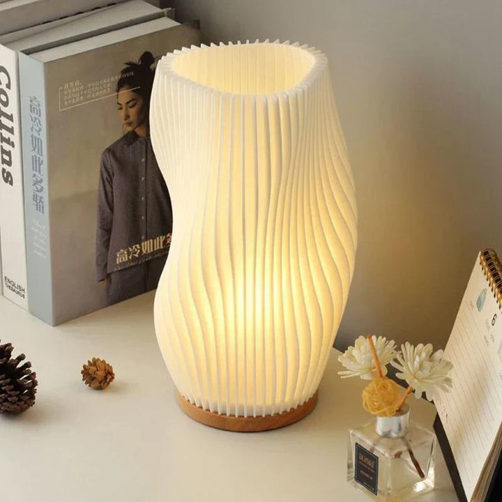 LunaSwirl | Luxury Modern Swirl LED Table Lamp – Elegant Ambient Lighting | Noxord