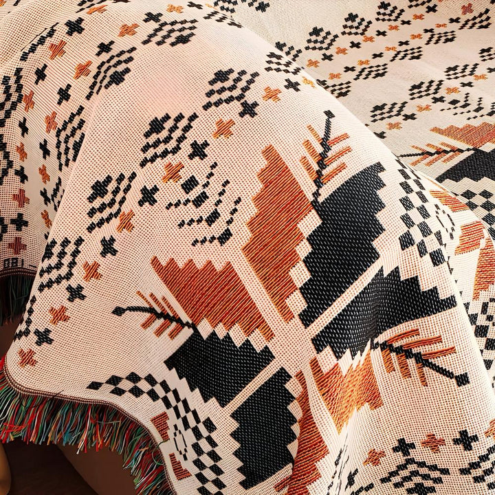 Moroccan Boho Picnic Blanket – Foldable Cotton Mat for Indoor & Outdoor Use