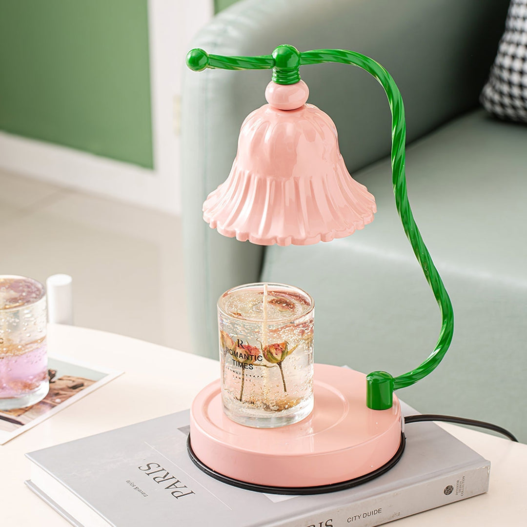 BloomAura – Charming Pink Glass Table Lamp | Kalsten