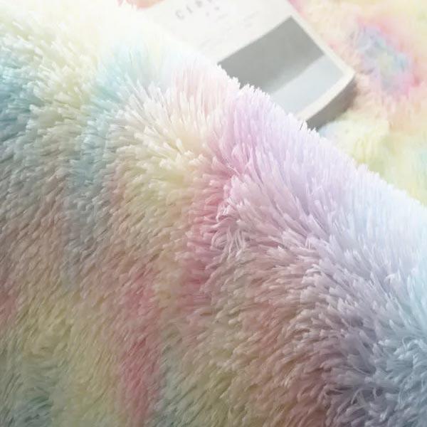 Plush Rainbow Colorful Fur Rug | Kalsten