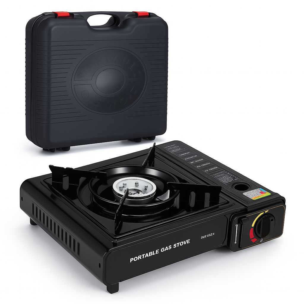 CampPro Compact Gas Stove – Portable Cooking Appliance with Safety Valve and Carry Bag | Kalsten