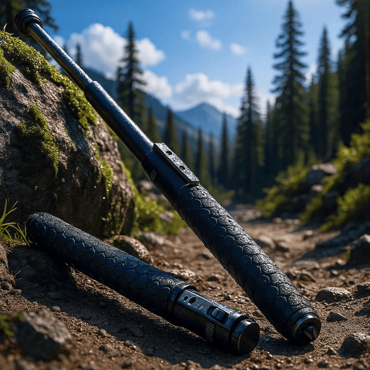 Kalsten | Adjustable Hiking Stick Made of Alloy Steel with Anti-Slip Handle, Lightweight & Compact for Outdoor, Trekking, and Travel