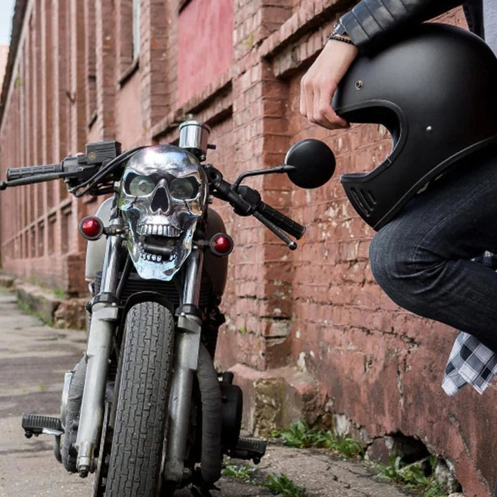Kalsten | LED Motorcycle Skull Lamp with Unique Eye Glow and Chrome Finish