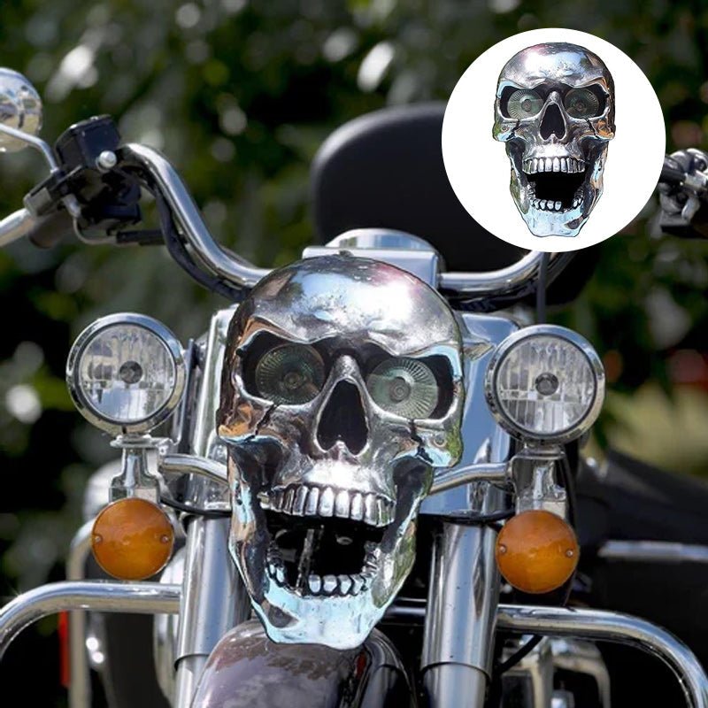 Kalsten | LED Motorcycle Skull Lamp with Unique Eye Glow and Chrome Finish