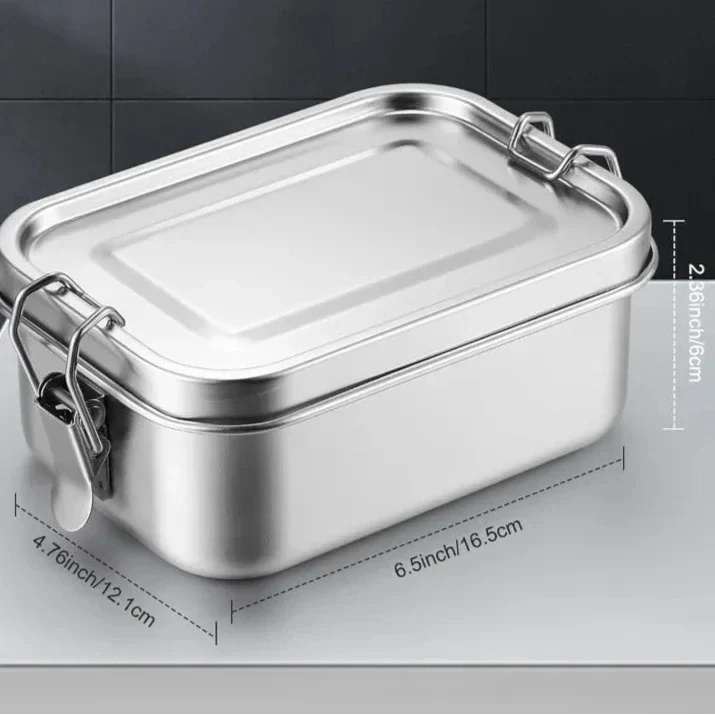 Kalsten | RVS Bento Lunchbox 800ml – Leak-proof, Compartments, Dishwasher Safe