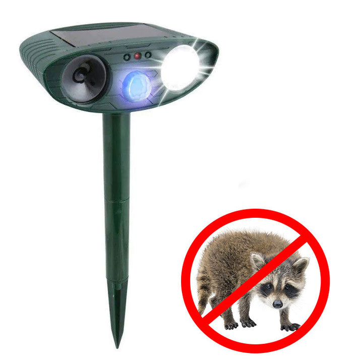 Noxord | Raccoon Outdoor Ultrasonic Repeller - Solar-powered Ultrasonic Animal and Pest Control - Get rid of raccoons within 48 hours