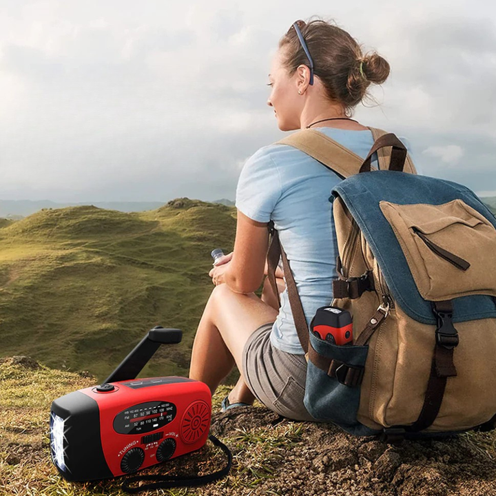 Kalsten | Radio Emergency Hand Crank Solar Weather Alert Flashlight Power Bank
