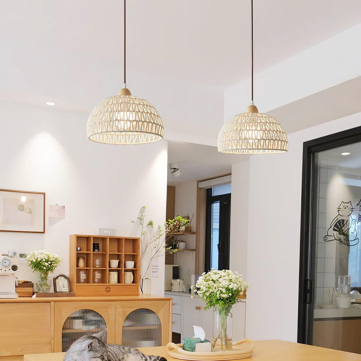Rattan Arch Ceiling light fitting Pendant Lamp | Noxord