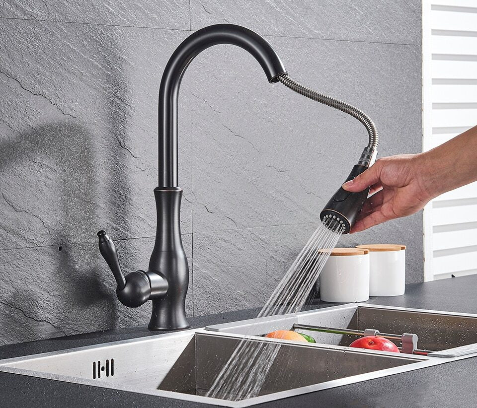 Kalsten | Modern Pull-Out Kitchen Mixer Tap – Stainless Steel 360° Swivel with Extendable Spray Head
