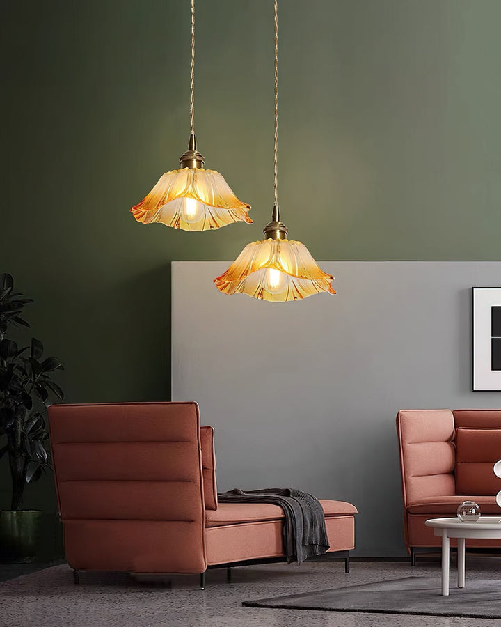 Retro Lotus Creative Glass Pendant Lamp | Noxord