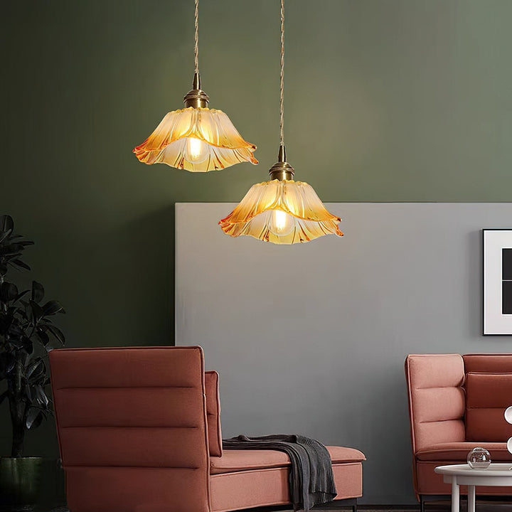Retro Lotus Creative Glass Pendant Lamp | Noxord