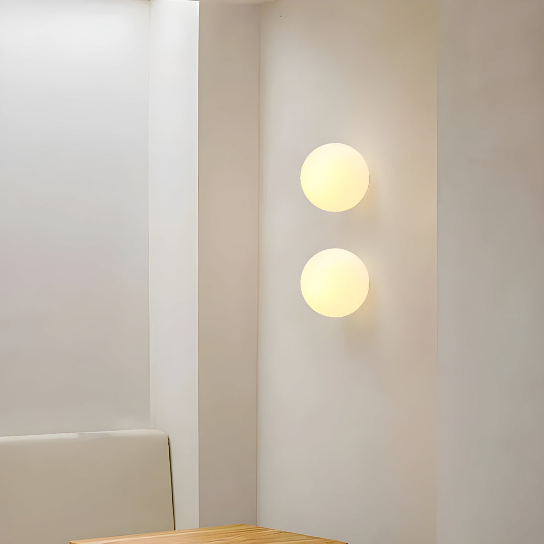GlasAura Wall Lamp with Matte Glass Ball and Metal Base | Kalsten