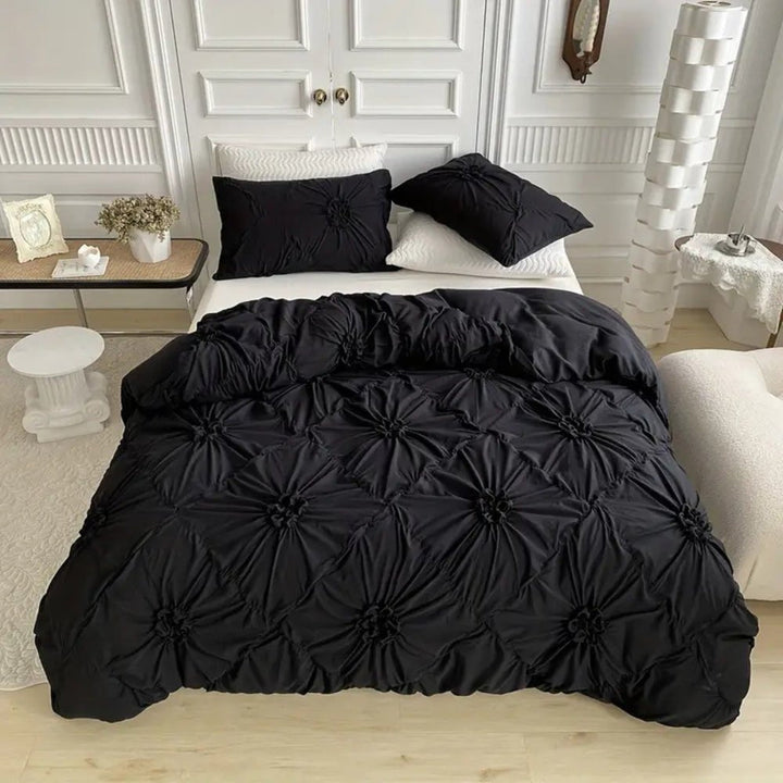 Kalsten | Elegant Ruffle Duvet Cover Set with Floral Pattern