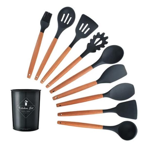 Rustic Kitchen Utensils with Wooden Handles | Kalsten