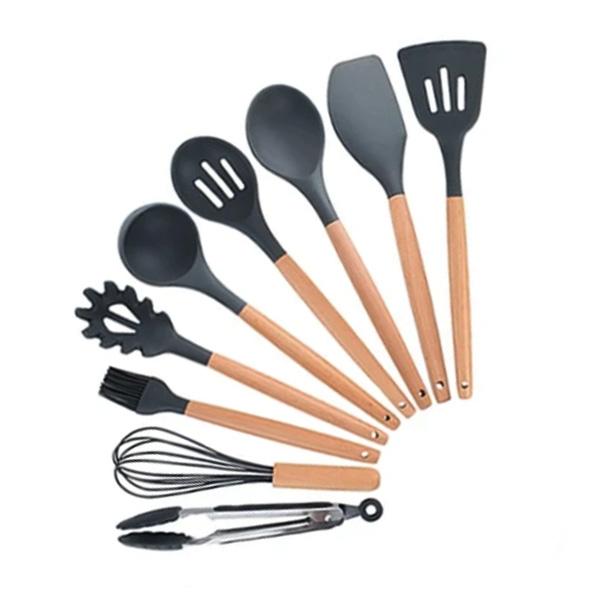 Rustic Kitchen Utensils with Wooden Handles | Kalsten