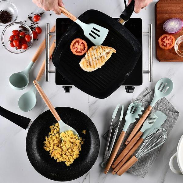 Rustic Kitchen Utensils with Wooden Handles | Kalsten