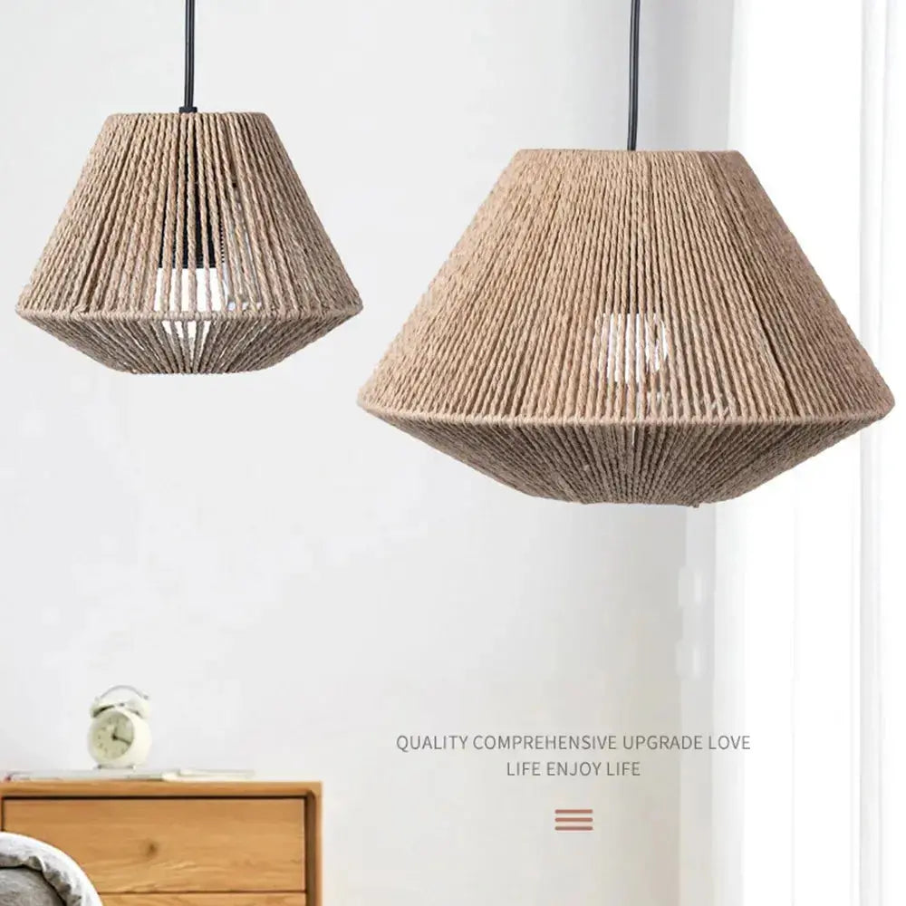 Elegant Rattan Pendant Lamp – Rustic Geometric Lighting for Any Space Noxord