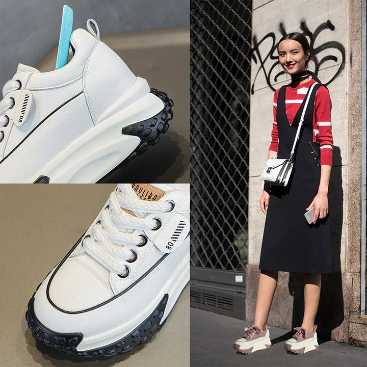 Kalsten | 7 cm Platform Wedge Sneakers made of Leather