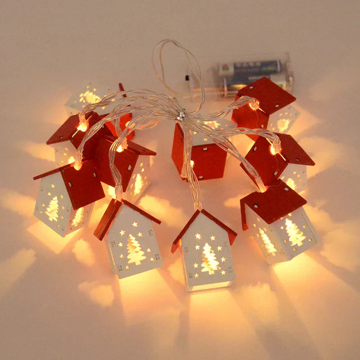 Bright Wooden Christmas Tree Decoration – LED String Lights for Festive Illumination | Kalsten