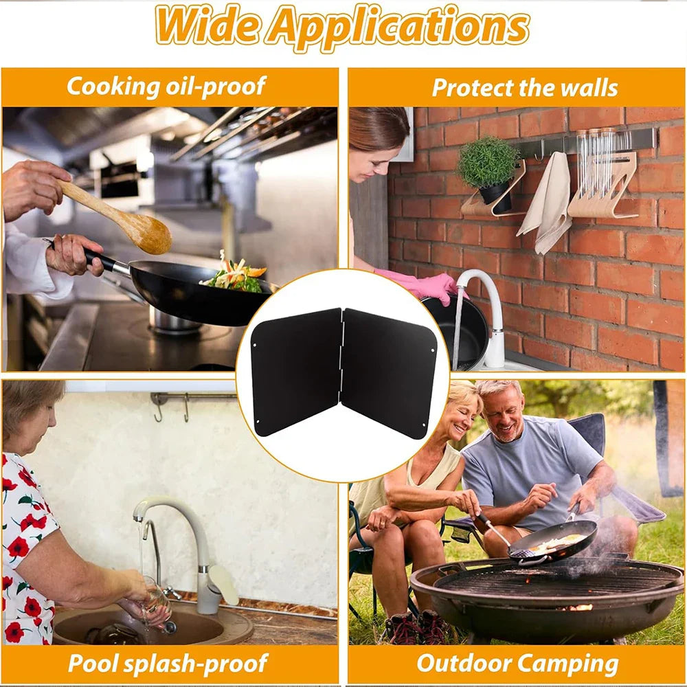 Kalsten | Foldable Stainless Steel Grease Splash Guard 2-Sided Oil Protector – CookShield