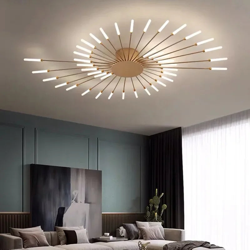 LED Nordic Fireworks Ceiling Chandelier - Modern Indoor Lighting Fixture | Kalsten
