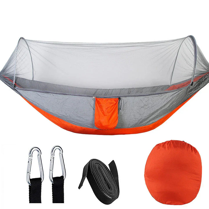 OutdoorRelax Hammock with Mosquito Net and Quick Closure – 200 kg load capacity | Kalsten