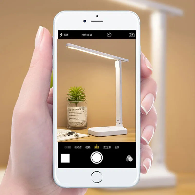 Kalsten | 6000mAh rechargeable LED table lamp USB 3 color stepless dimmable desk lamp touch foldable eye-protecting reading night light